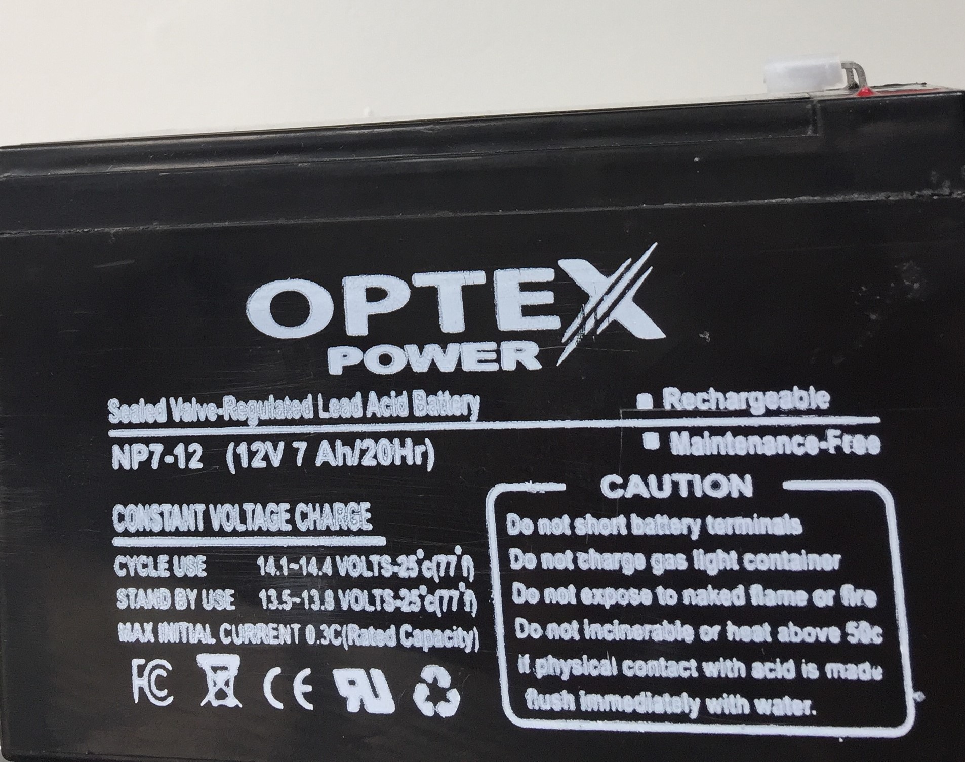 باتری 12 ولت/7 آمپر برند اپتکس پاور